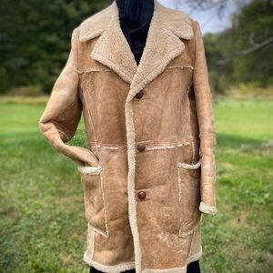 Vintage Shearling Coat - Tan